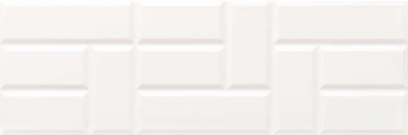 плитка облицовочная для ванной Art white 750x250. Коллекция Struktury 3D